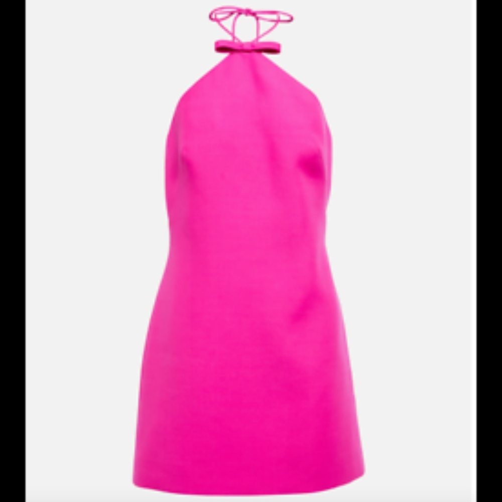Valentino Garavani Bow Detail Mini Dress Size 42/6 Color Pink with tags